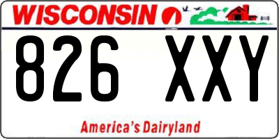 WI license plate 826XXY