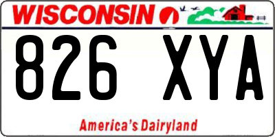 WI license plate 826XYA