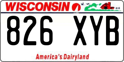 WI license plate 826XYB