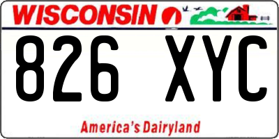 WI license plate 826XYC