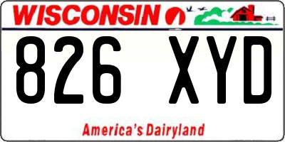 WI license plate 826XYD