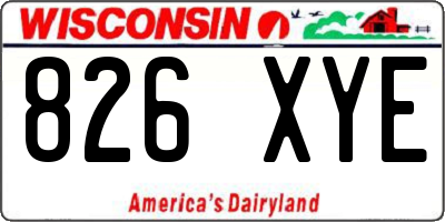 WI license plate 826XYE