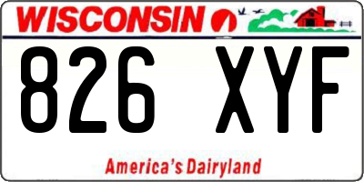 WI license plate 826XYF