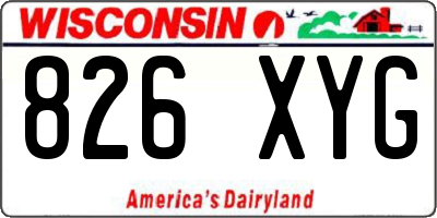 WI license plate 826XYG