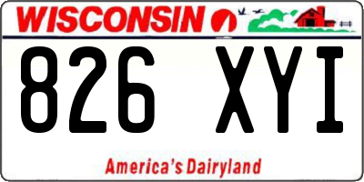 WI license plate 826XYI