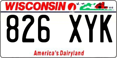 WI license plate 826XYK
