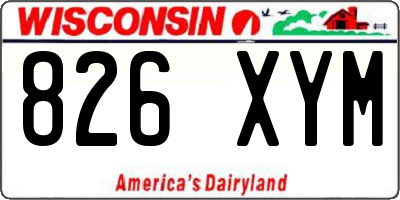WI license plate 826XYM