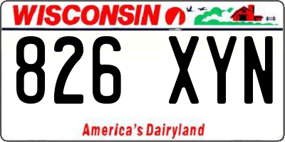 WI license plate 826XYN