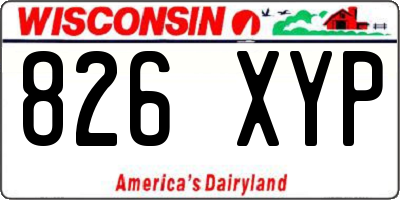 WI license plate 826XYP