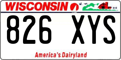 WI license plate 826XYS