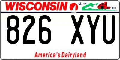WI license plate 826XYU