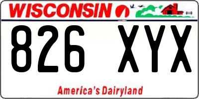 WI license plate 826XYX