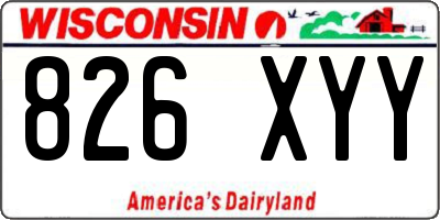 WI license plate 826XYY