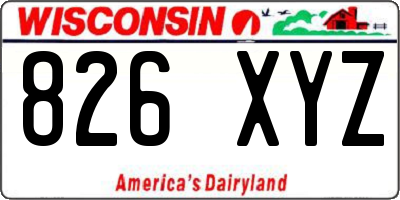 WI license plate 826XYZ