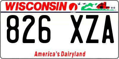 WI license plate 826XZA
