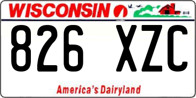 WI license plate 826XZC