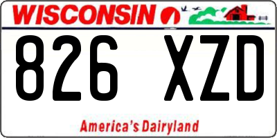 WI license plate 826XZD