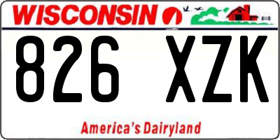 WI license plate 826XZK