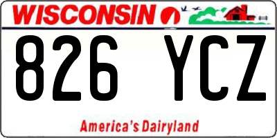 WI license plate 826YCZ