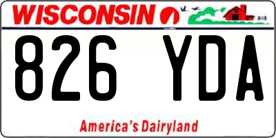 WI license plate 826YDA