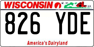 WI license plate 826YDE