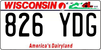 WI license plate 826YDG
