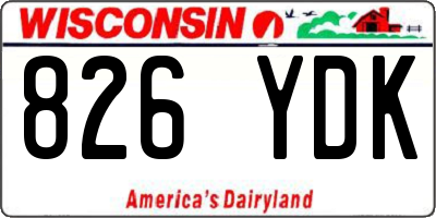 WI license plate 826YDK