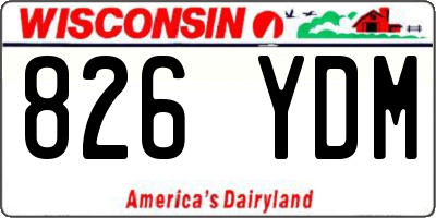 WI license plate 826YDM