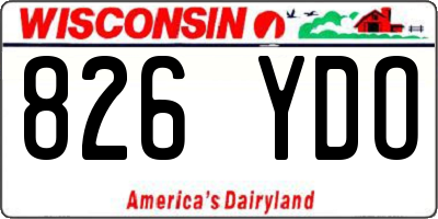 WI license plate 826YDO
