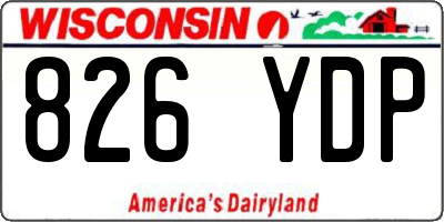 WI license plate 826YDP