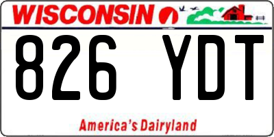 WI license plate 826YDT