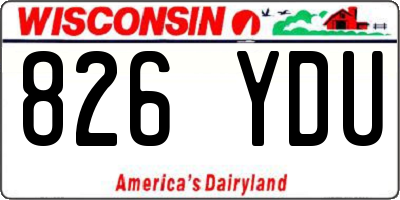 WI license plate 826YDU
