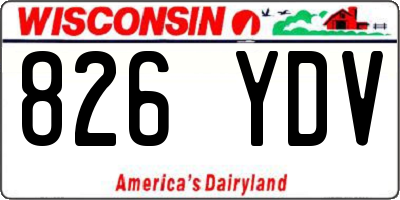 WI license plate 826YDV