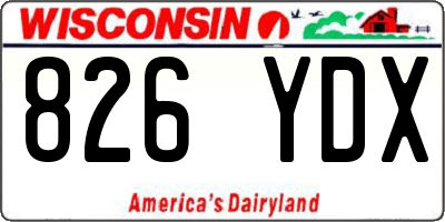 WI license plate 826YDX