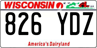 WI license plate 826YDZ