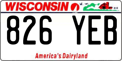 WI license plate 826YEB