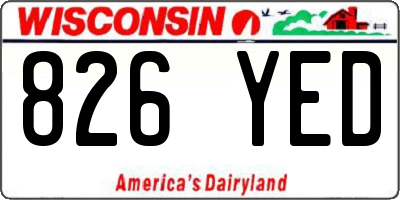 WI license plate 826YED