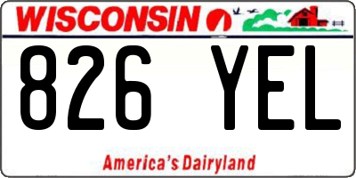 WI license plate 826YEL