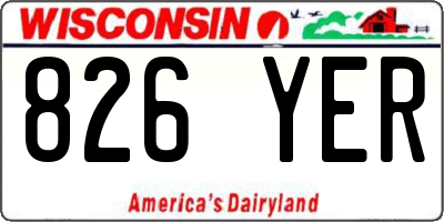 WI license plate 826YER