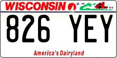 WI license plate 826YEY