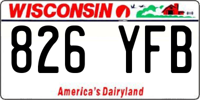WI license plate 826YFB