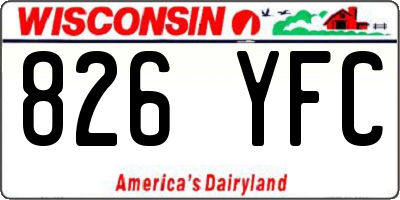 WI license plate 826YFC