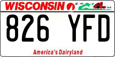 WI license plate 826YFD