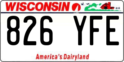 WI license plate 826YFE