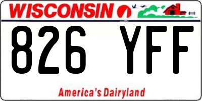 WI license plate 826YFF