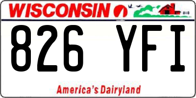 WI license plate 826YFI