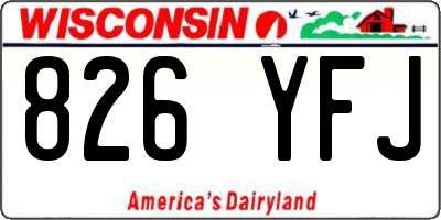 WI license plate 826YFJ