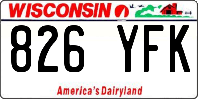 WI license plate 826YFK
