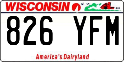 WI license plate 826YFM
