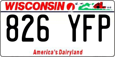 WI license plate 826YFP